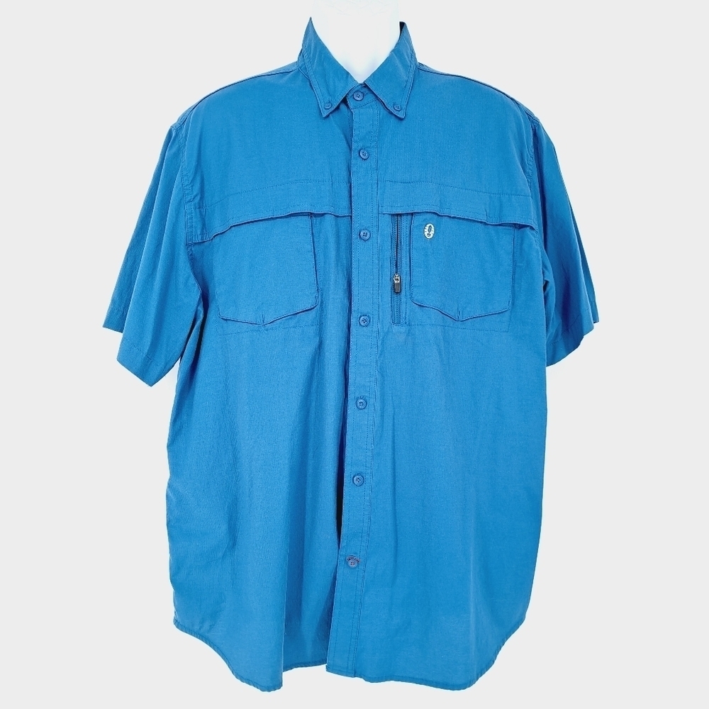 Coleman Men's Short Sleeve Adventure‎ Stretch Button Down Vented Shirt Sz XL